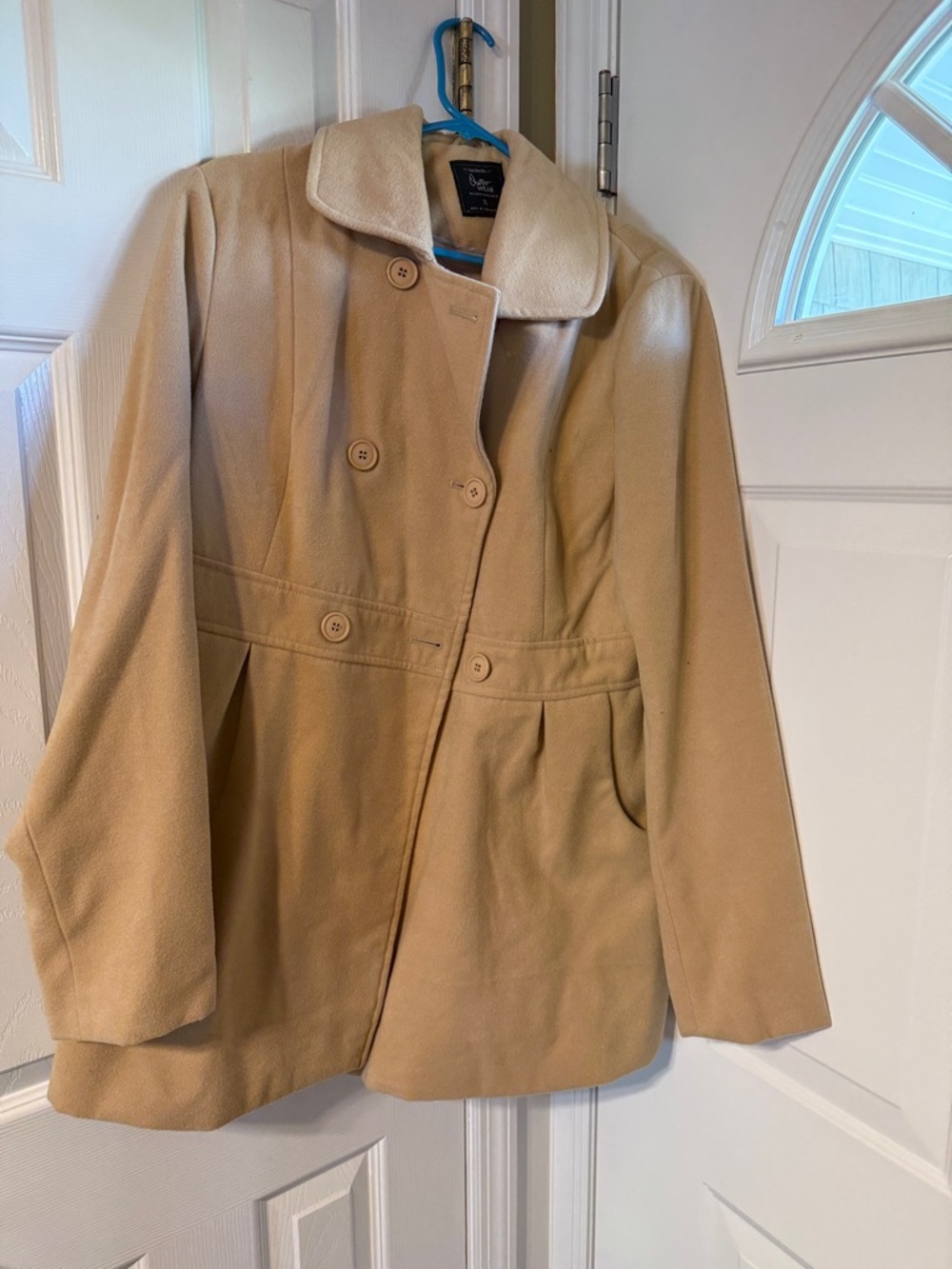 Cotton On Women's Camel Tan Double-Breasted Peacoat/never worn